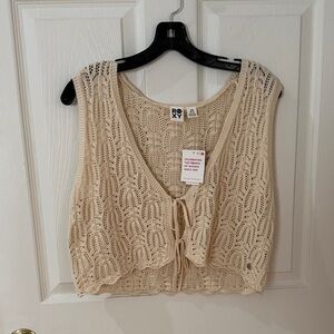 NWT Roxy Beige Crochet Crop Top MEDIUM